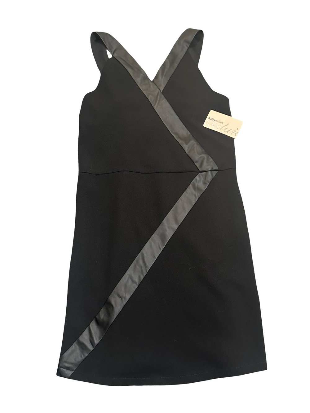 NWT Sally Miller Girls XL Black Tuxedo Dress with Satin-Trim